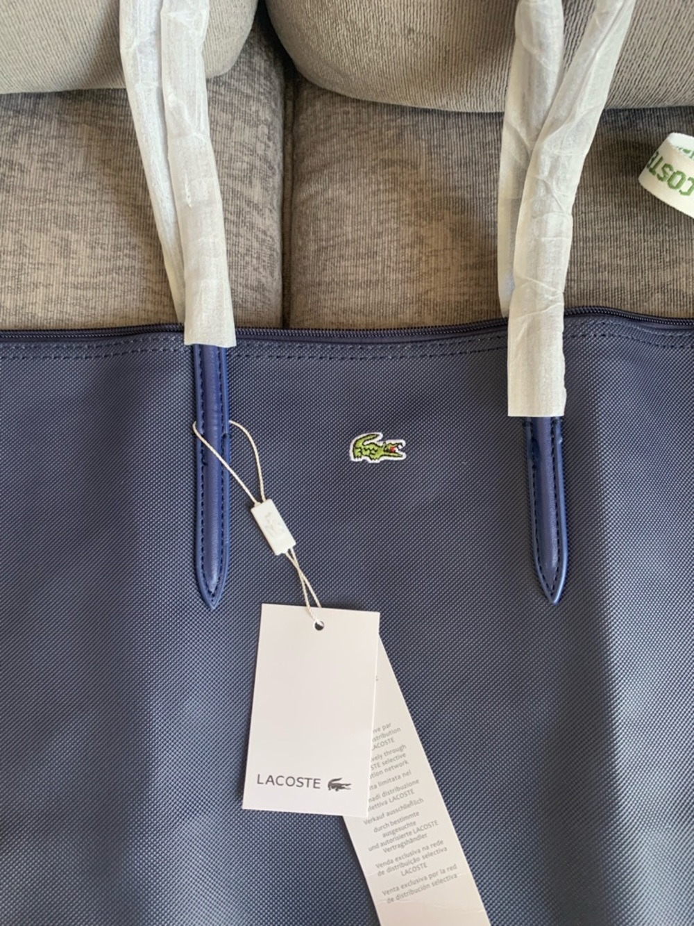 Lacoste L.12.12 Concept Tote handbag Bag purse navy blue NWT - Picture 5 of 10